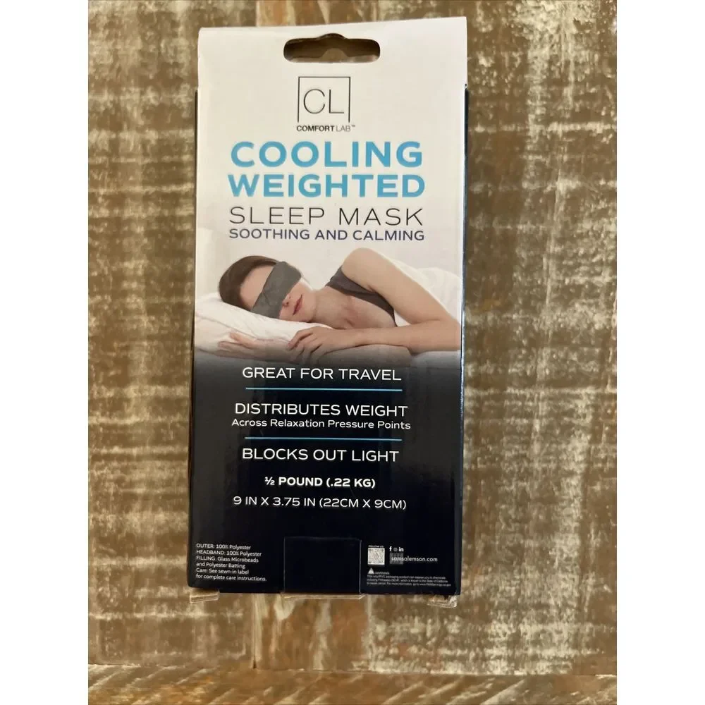 Cooling Weighted Sleep Mask MSRP $28 Soothing Calming Travel 1/2 Pound Grey‎ New